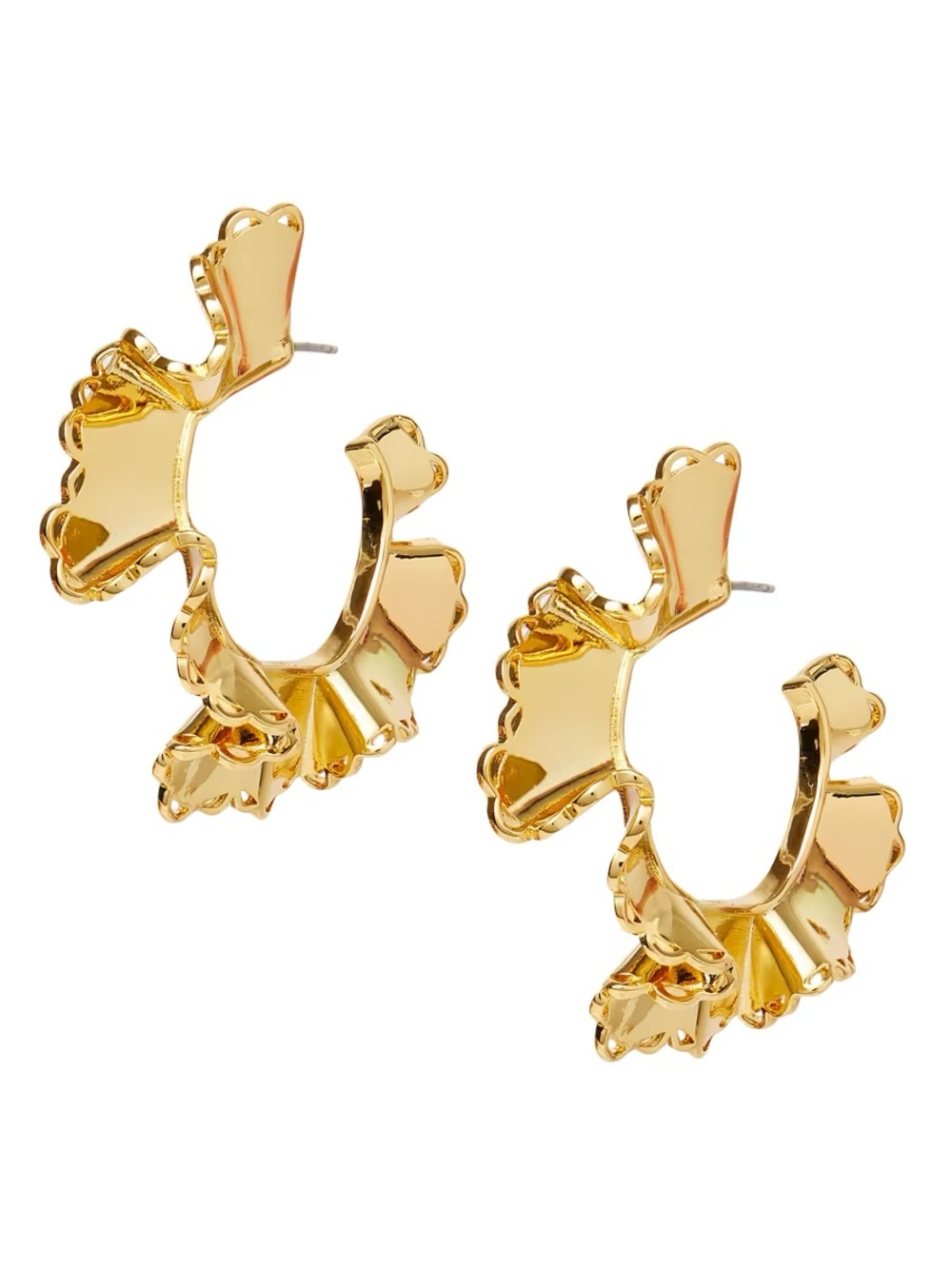 Lele Sadoughi Gold Petal Hoop Earrings